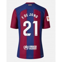 Koszulka piłkarska Barcelona Frenkie de Jong #21 Strój Domowy 2023-24 tanio Krótki Rękaw